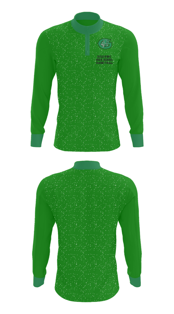 Quarter Zip Jacket, Gold-Burg High School Basketball, Women's Basketball, Teamtime, Team time, sublimation, custom sports apparel, team uniforms, spirit wear, spiritwear, sports uniforms, custom shirts, team store, custom team store, fundraiser sports, apparel fundraiser