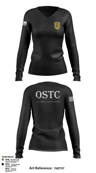 Women's Long Sleeve Vneck Shirt, Fort Campbell & Redstone Arsenal - Office of Special Trial Counsel, , Teamtime, Team time, sublimation, custom sports apparel, team uniforms, spirit wear, spiritwear, sports uniforms, custom shirts, team store, custom team store, fundraiser sports, apparel fundraiser