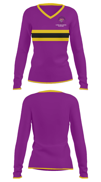 Elkton High School Wrestling 79109361 Women's Long Sleeve V-neck Shirt - 31