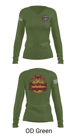 Women's Long Sleeve Vneck Shirt, Hardrock Company, Army, Teamtime, Team time, sublimation, custom sports apparel, team uniforms, spirit wear, spiritwear, sports uniforms, custom shirts, team store, custom team store, fundraiser sports, apparel fundraiser