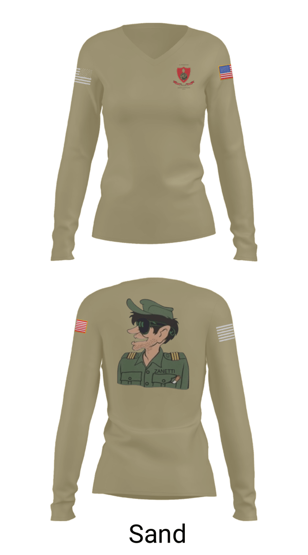 Women's Long Sleeve Vneck Shirt, , Army, Teamtime, Team time, sublimation, custom sports apparel, team uniforms, spirit wear, spiritwear, sports uniforms, custom shirts, team store, custom team store, fundraiser sports, apparel fundraiser