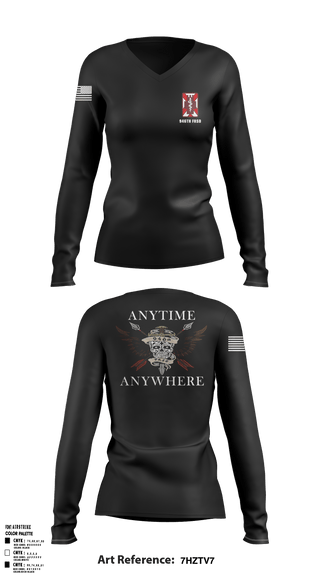 Women's Long Sleeve Vneck Shirt, 946th FRSD, Army, Teamtime, Team time, sublimation, custom sports apparel, team uniforms, spirit wear, spiritwear, sports uniforms, custom shirts, team store, custom team store, fundraiser sports, apparel fundraiser