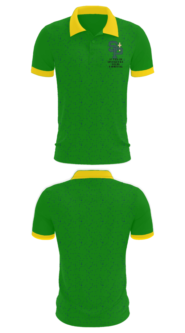 Short Sleeve Performance Polo, St Patrick Catholic High School Basketball, Men's Basketball, Teamtime, Team time, sublimation, custom sports apparel, team uniforms, spirit wear, spiritwear, sports uniforms, custom shirts, team store, custom team store, fundraiser sports, apparel fundraiser