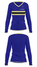 Eastern Wayne High School Basketball 64570461 Women's Long Sleeve V-neck Shirt - 33