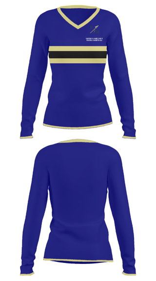 Women's Long Sleeve Vneck Shirt, Eastern Wayne High School Basketball, Women's Basketball, Teamtime, Team time, sublimation, custom sports apparel, team uniforms, spirit wear, spiritwear, sports uniforms, custom shirts, team store, custom team store, fundraiser sports, apparel fundraiser