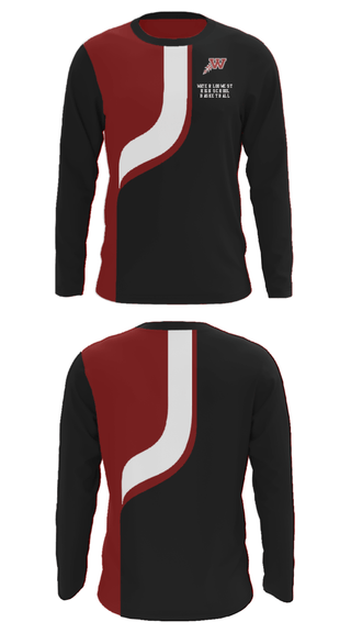 Long Sleeve Performance Shirt, Waterloo West High School Basketball, Women's Basketball, Teamtime, Team time, sublimation, custom sports apparel, team uniforms, spirit wear, spiritwear, sports uniforms, custom shirts, team store, custom team store, fundraiser sports, apparel fundraiser