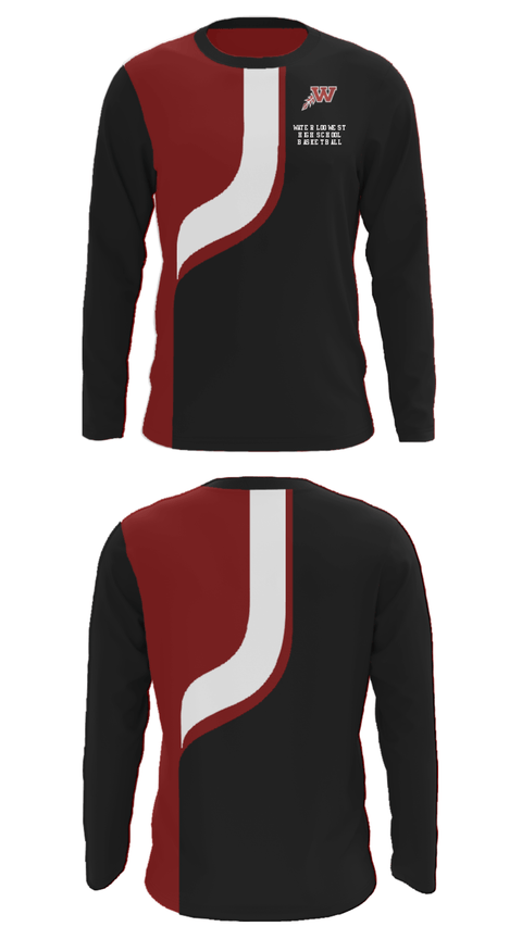 Long Sleeve Performance Shirt, Waterloo West High School Basketball, Women's Basketball, Teamtime, Team time, sublimation, custom sports apparel, team uniforms, spirit wear, spiritwear, sports uniforms, custom shirts, team store, custom team store, fundraiser sports, apparel fundraiser