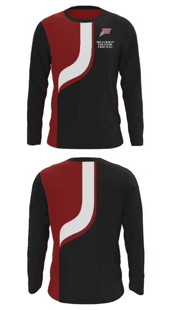 Long Sleeve Performance Shirt, Waterloo West High School Basketball, Women's Basketball, Teamtime, Team time, sublimation, custom sports apparel, team uniforms, spirit wear, spiritwear, sports uniforms, custom shirts, team store, custom team store, fundraiser sports, apparel fundraiser