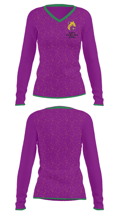 Oliver Springs High School 42114785 Women's Long Sleeve V-neck Shirt - 33