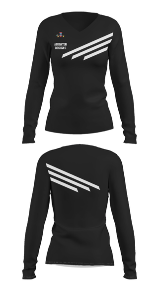 Women's Long Sleeve Vneck Shirt, Abigator Designs, , Teamtime, Team time, sublimation, custom sports apparel, team uniforms, spirit wear, spiritwear, sports uniforms, custom shirts, team store, custom team store, fundraiser sports, apparel fundraiser