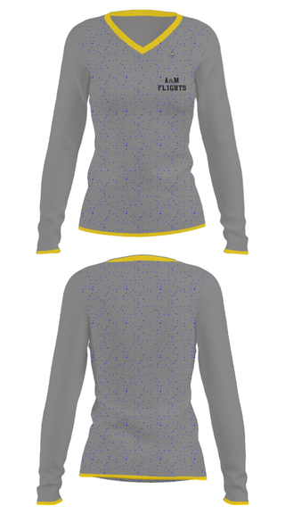 Women's Long Sleeve Vneck Shirt, A&M FLIGHTS, , Teamtime, Team time, sublimation, custom sports apparel, team uniforms, spirit wear, spiritwear, sports uniforms, custom shirts, team store, custom team store, fundraiser sports, apparel fundraiser
