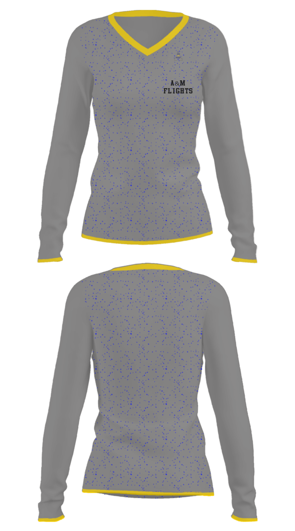 Women's Long Sleeve Vneck Shirt, A&M FLIGHTS, , Teamtime, Team time, sublimation, custom sports apparel, team uniforms, spirit wear, spiritwear, sports uniforms, custom shirts, team store, custom team store, fundraiser sports, apparel fundraiser