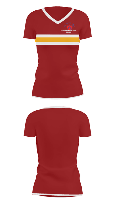 St Anthony Catholic School 97610282 Women's Short Sleeve V-neck Shirt - 29