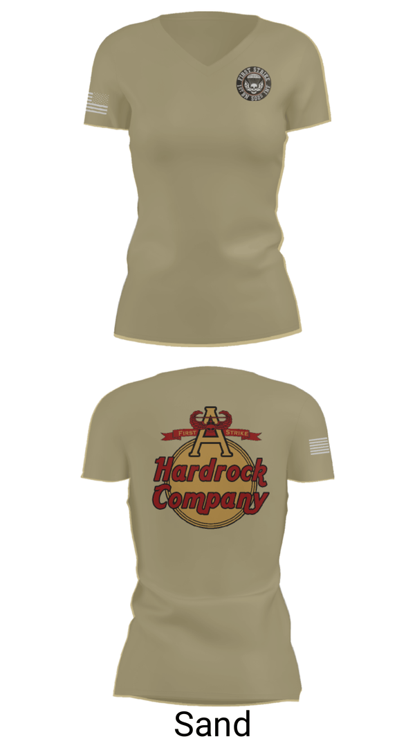 Women's Short Sleeve Vneck Shirt, Hardrock Company, Army, Teamtime, Team time, sublimation, custom sports apparel, team uniforms, spirit wear, spiritwear, sports uniforms, custom shirts, team store, custom team store, fundraiser sports, apparel fundraiser