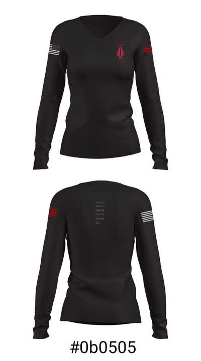 1st SFOD-D 3487936 Women's Long Sleeve V-neck Shirt - 7