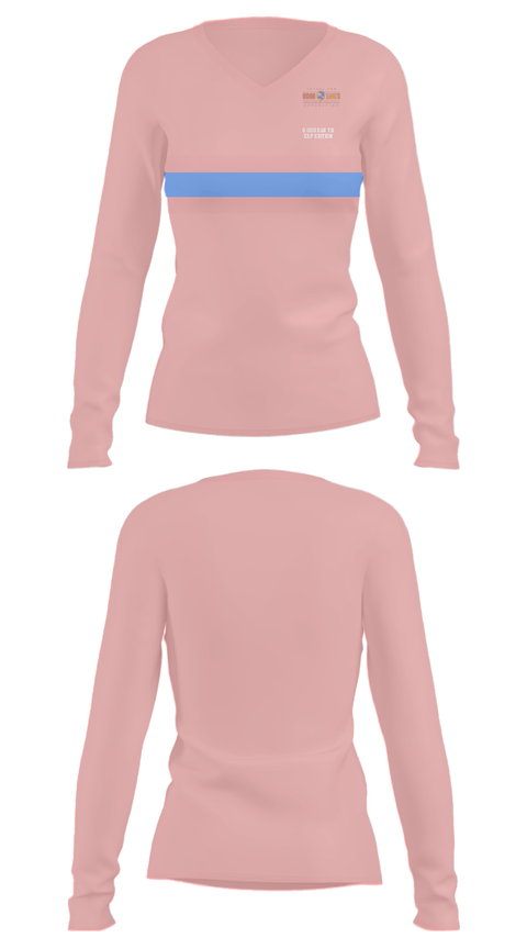 Women's Long Sleeve Vneck Shirt, Good Earth Expedition, , Teamtime, Team time, sublimation, custom sports apparel, team uniforms, spirit wear, spiritwear, sports uniforms, custom shirts, team store, custom team store, fundraiser sports, apparel fundraiser