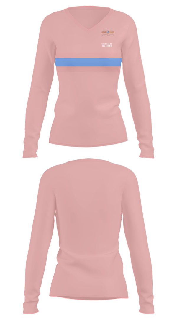 Women's Long Sleeve Vneck Shirt, Good Earth Expedition, , Teamtime, Team time, sublimation, custom sports apparel, team uniforms, spirit wear, spiritwear, sports uniforms, custom shirts, team store, custom team store, fundraiser sports, apparel fundraiser