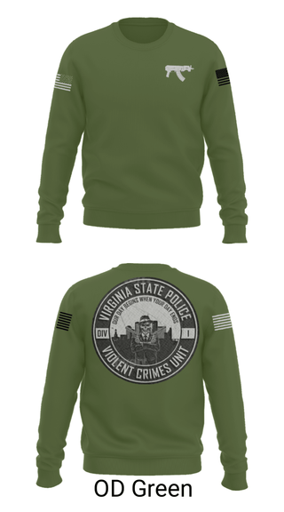 Crew Neck Sweatshirt, Violent Crimes Unit, Police, Teamtime, Team time, sublimation, custom sports apparel, team uniforms, spirit wear, spiritwear, sports uniforms, custom shirts, team store, custom team store, fundraiser sports, apparel fundraiser