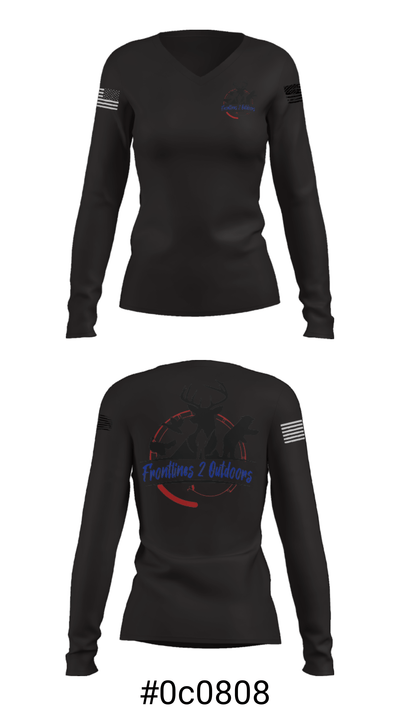 Frontlines 2 Outdoors (F2O) 57346887 Women's Long Sleeve V-neck Shirt - 20