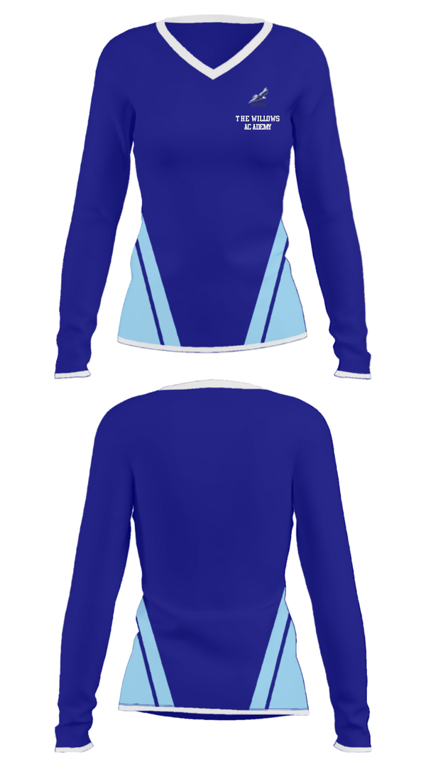Women's Long Sleeve Vneck Shirt, The Willows Academy, Spirit Store, Teamtime, Team time, sublimation, custom sports apparel, team uniforms, spirit wear, spiritwear, sports uniforms, custom shirts, team store, custom team store, fundraiser sports, apparel fundraiser