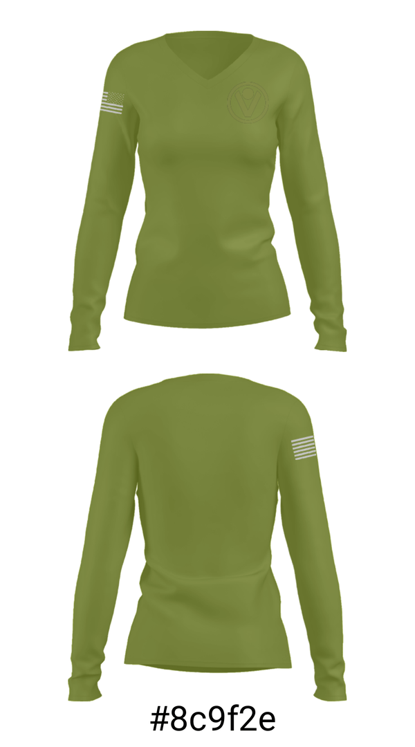Women's Long Sleeve Vneck Shirt, Vertical Skills Academy, Spirit Store, Teamtime, Team time, sublimation, custom sports apparel, team uniforms, spirit wear, spiritwear, sports uniforms, custom shirts, team store, custom team store, fundraiser sports, apparel fundraiser