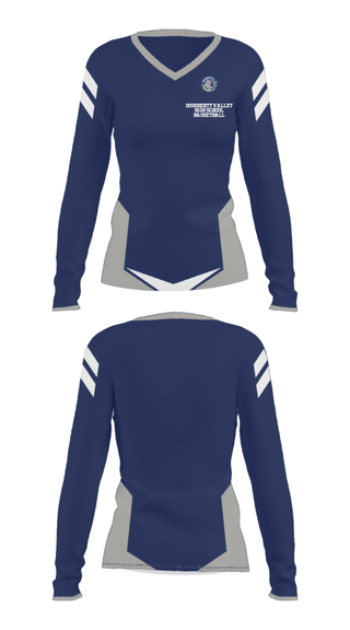Women's Long Sleeve Vneck Shirt, Dougherty Valley High School Basketball, Women's Basketball, Teamtime, Team time, sublimation, custom sports apparel, team uniforms, spirit wear, spiritwear, sports uniforms, custom shirts, team store, custom team store, fundraiser sports, apparel fundraiser