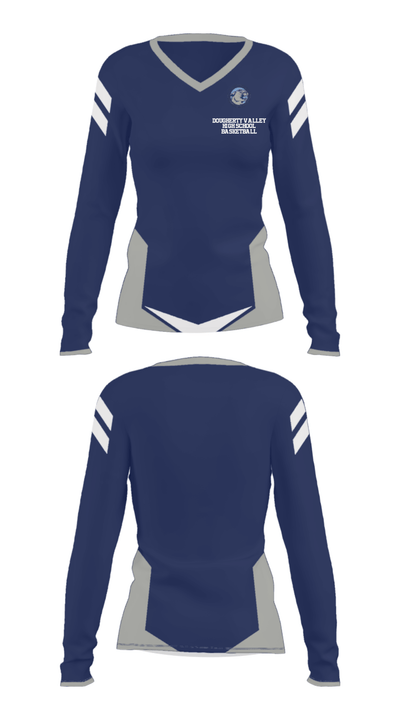 Dougherty Valley High School Basketball 17618000 Women's Long Sleeve V-neck Shirt - 31