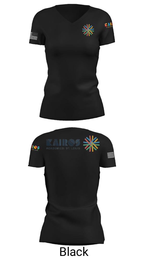 Women's Short Sleeve Vneck Shirt, Kairos Academies, Spirit Store, Teamtime, Team time, sublimation, custom sports apparel, team uniforms, spirit wear, spiritwear, sports uniforms, custom shirts, team store, custom team store, fundraiser sports, apparel fundraiser