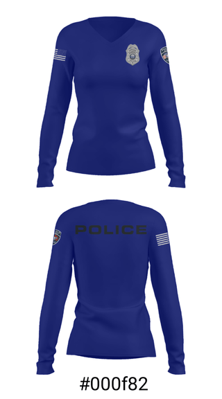 Women's Long Sleeve Vneck Shirt, , Police, Teamtime, Team time, sublimation, custom sports apparel, team uniforms, spirit wear, spiritwear, sports uniforms, custom shirts, team store, custom team store, fundraiser sports, apparel fundraiser