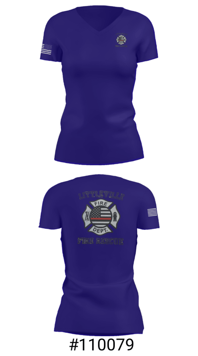 Littleville Fire & Rescue 55821755 Women's Short Sleeve V-neck Shirt - 4