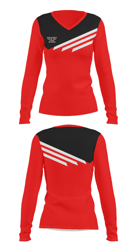Women's Long Sleeve Vneck Shirt, South Western Senior High School Wrestling, Wrestling, Teamtime, Team time, sublimation, custom sports apparel, team uniforms, spirit wear, spiritwear, sports uniforms, custom shirts, team store, custom team store, fundraiser sports, apparel fundraiser