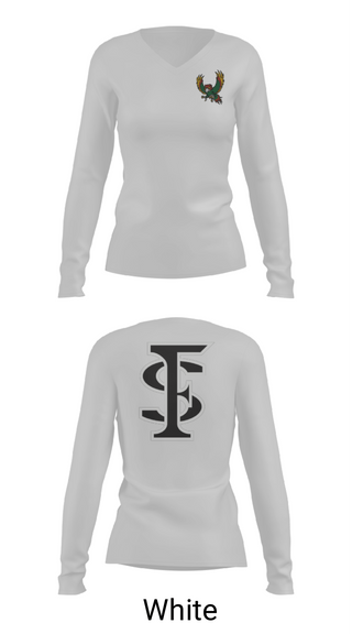 Women's Long Sleeve Vneck Shirt, Lawrence Free State High School Gymnastics, Spirit Store, Teamtime, Team time, sublimation, custom sports apparel, team uniforms, spirit wear, spiritwear, sports uniforms, custom shirts, team store, custom team store, fundraiser sports, apparel fundraiser