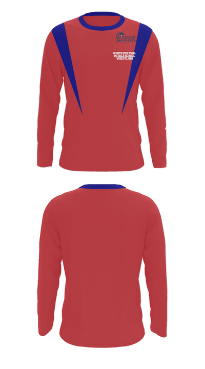 North Central Middle School Wrestling 20964695 Long Sleeve Performance Shirt - 32