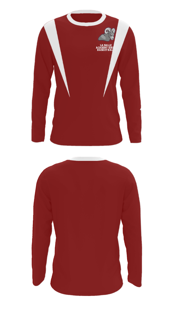 Long Sleeve Performance Shirt, La Salle Academy Girls Basketball, Women's Basketball, Teamtime, Team time, sublimation, custom sports apparel, team uniforms, spirit wear, spiritwear, sports uniforms, custom shirts, team store, custom team store, fundraiser sports, apparel fundraiser