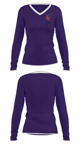 Women's Long Sleeve Vneck Shirt, Edmonson County Wildcats, Men's Basketball, Teamtime, Team time, sublimation, custom sports apparel, team uniforms, spirit wear, spiritwear, sports uniforms, custom shirts, team store, custom team store, fundraiser sports, apparel fundraiser