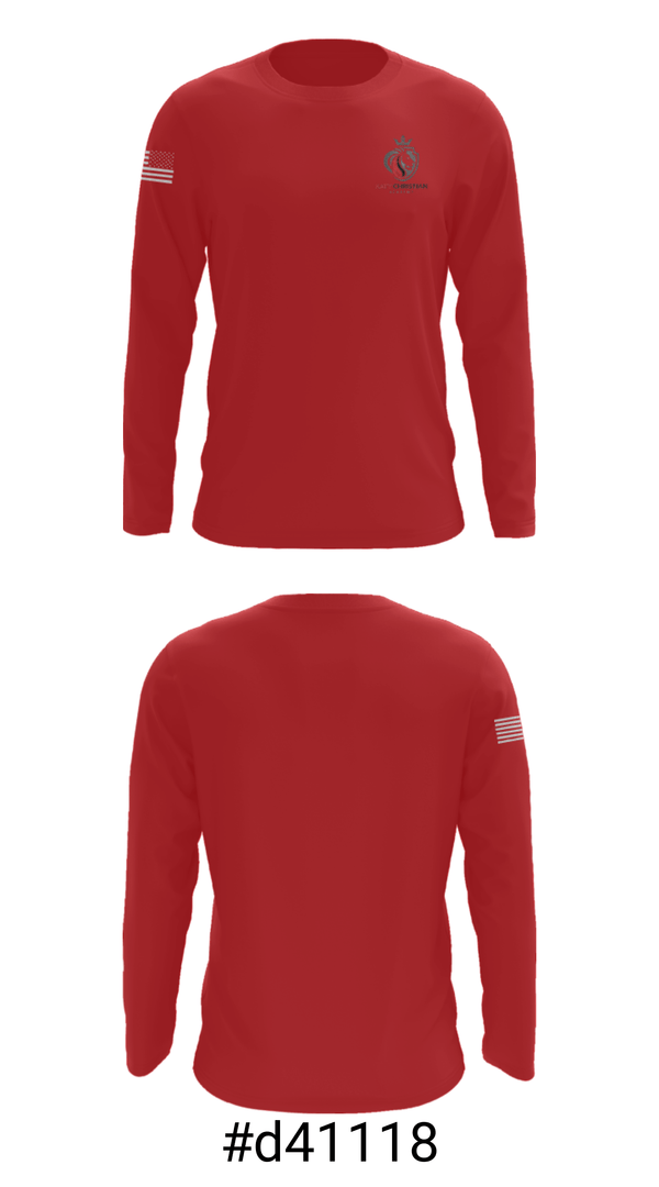 Long Sleeve Performance Shirt, Katy Christian Academy Basketball, Men's Basketball, Teamtime, Team time, sublimation, custom sports apparel, team uniforms, spirit wear, spiritwear, sports uniforms, custom shirts, team store, custom team store, fundraiser sports, apparel fundraiser