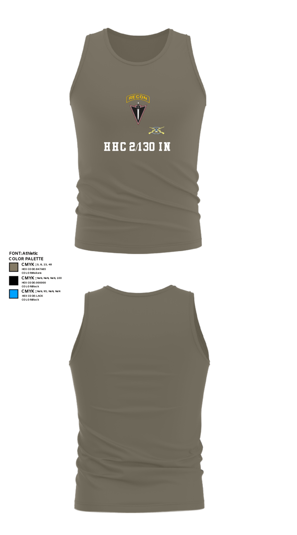 Tank Top, HHC 2/130 IN, National Guard, Teamtime, Team time, sublimation, custom sports apparel, team uniforms, spirit wear, spiritwear, sports uniforms, custom shirts, team store, custom team store, fundraiser sports, apparel fundraiser