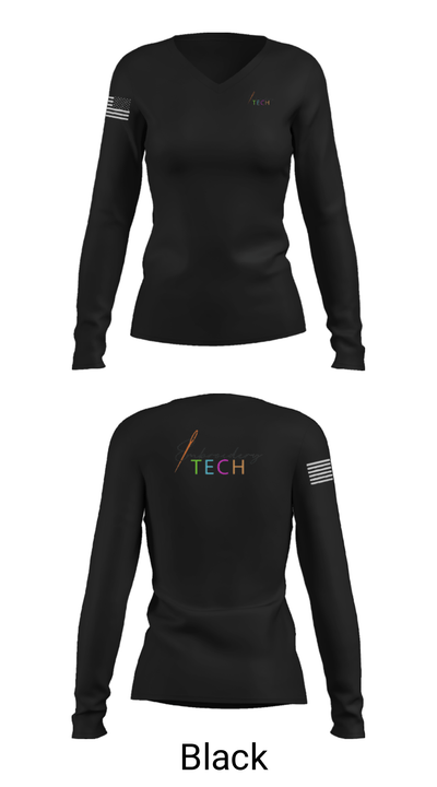 Embroidery Tech 30596035 Women's Long Sleeve V-neck Shirt - 13