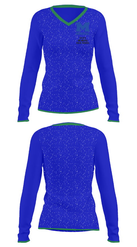 Women's Long Sleeve Vneck Shirt, Reitz Memorial High School, Spirit Store, Teamtime, Team time, sublimation, custom sports apparel, team uniforms, spirit wear, spiritwear, sports uniforms, custom shirts, team store, custom team store, fundraiser sports, apparel fundraiser