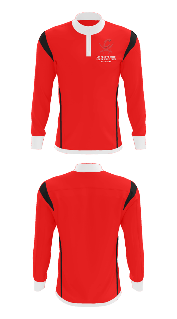 Quarter Zip Jacket, West Point-Beemer Senior High School Wrestling, Wrestling, Teamtime, Team time, sublimation, custom sports apparel, team uniforms, spirit wear, spiritwear, sports uniforms, custom shirts, team store, custom team store, fundraiser sports, apparel fundraiser