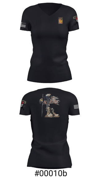 Women's Short Sleeve Vneck Shirt, 18th FA BDE Airborne, Army, Teamtime, Team time, sublimation, custom sports apparel, team uniforms, spirit wear, spiritwear, sports uniforms, custom shirts, team store, custom team store, fundraiser sports, apparel fundraiser