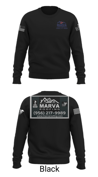 Crew Neck Sweatshirt, Marva Roofing, , Teamtime, Team time, sublimation, custom sports apparel, team uniforms, spirit wear, spiritwear, sports uniforms, custom shirts, team store, custom team store, fundraiser sports, apparel fundraiser