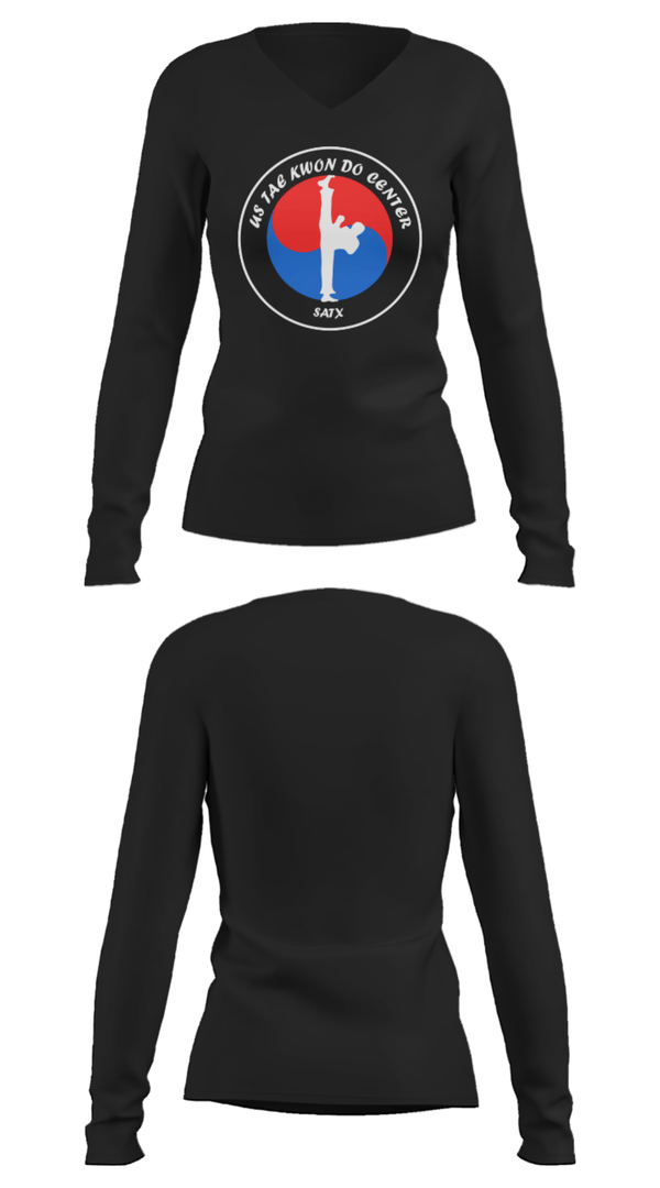 Women's Long Sleeve Vneck Shirt, USTKDC, Wrestling, Teamtime, Team time, sublimation, custom sports apparel, team uniforms, spirit wear, spiritwear, sports uniforms, custom shirts, team store, custom team store, fundraiser sports, apparel fundraiser