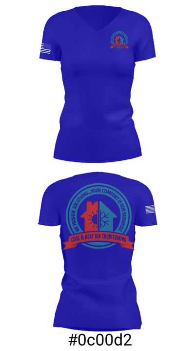 Cool & Heat Air Conditioning 7725079 Women's Short Sleeve V-neck Shirt - 21