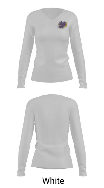 North Henderson High School Basketball 65486041 Women's Long Sleeve V-neck Shirt - 6