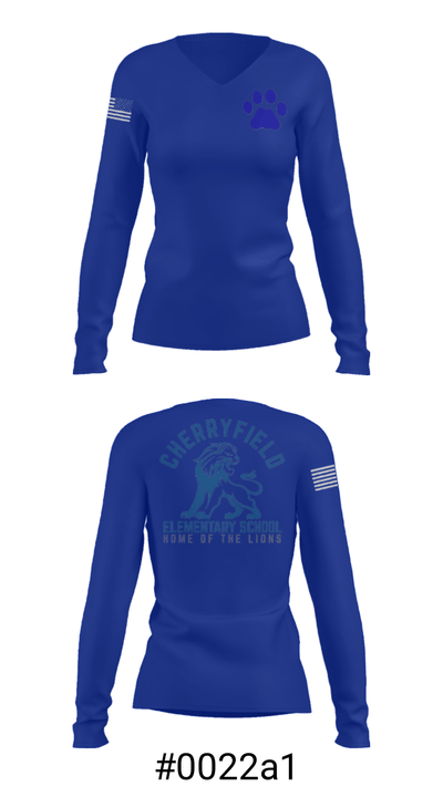 Cherryfield Elementary School 53264844 Women's Long Sleeve V-neck Shirt - 20
