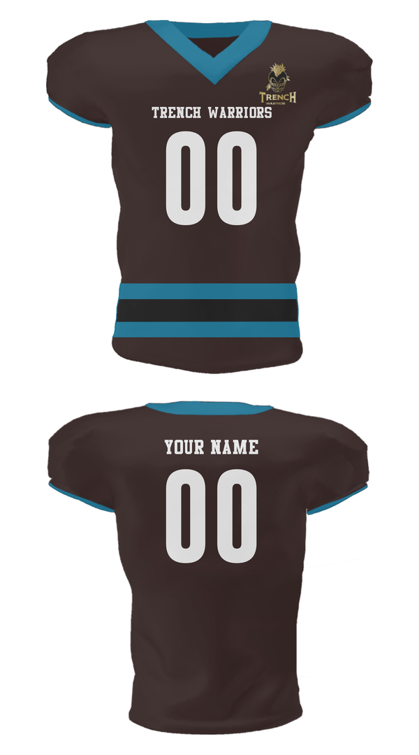 Football Jersey, TRENCH WARRIORS, Football, Teamtime, Team time, sublimation, custom sports apparel, team uniforms, spirit wear, spiritwear, sports uniforms, custom shirts, team store, custom team store, fundraiser sports, apparel fundraiser
