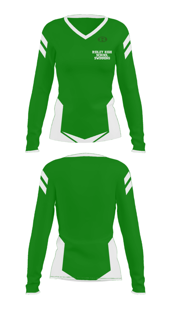 Women's Long Sleeve Vneck Shirt, Ridley High School Swimming, Swimming, Teamtime, Team time, sublimation, custom sports apparel, team uniforms, spirit wear, spiritwear, sports uniforms, custom shirts, team store, custom team store, fundraiser sports, apparel fundraiser