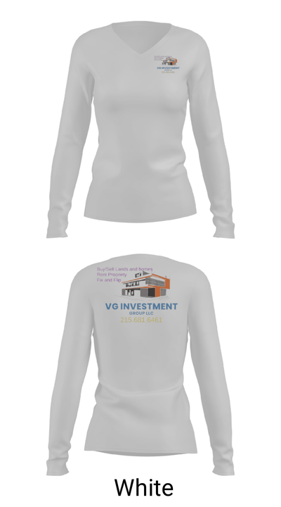 VG Investment Group LLC 24332315 Women's Long Sleeve V-neck Shirt - 6