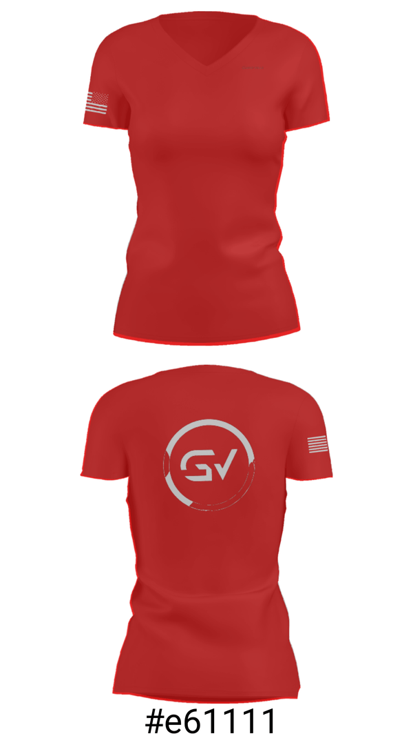 Women's Short Sleeve Vneck Shirt, Gainz-ville Training Facility, , Teamtime, Team time, sublimation, custom sports apparel, team uniforms, spirit wear, spiritwear, sports uniforms, custom shirts, team store, custom team store, fundraiser sports, apparel fundraiser